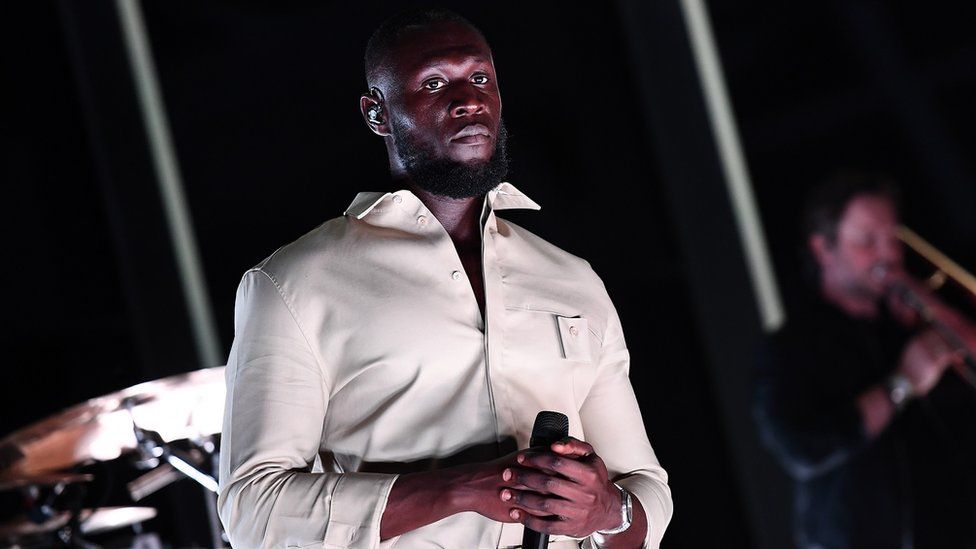 Grime star Stormzy also took to the stage in the French capital