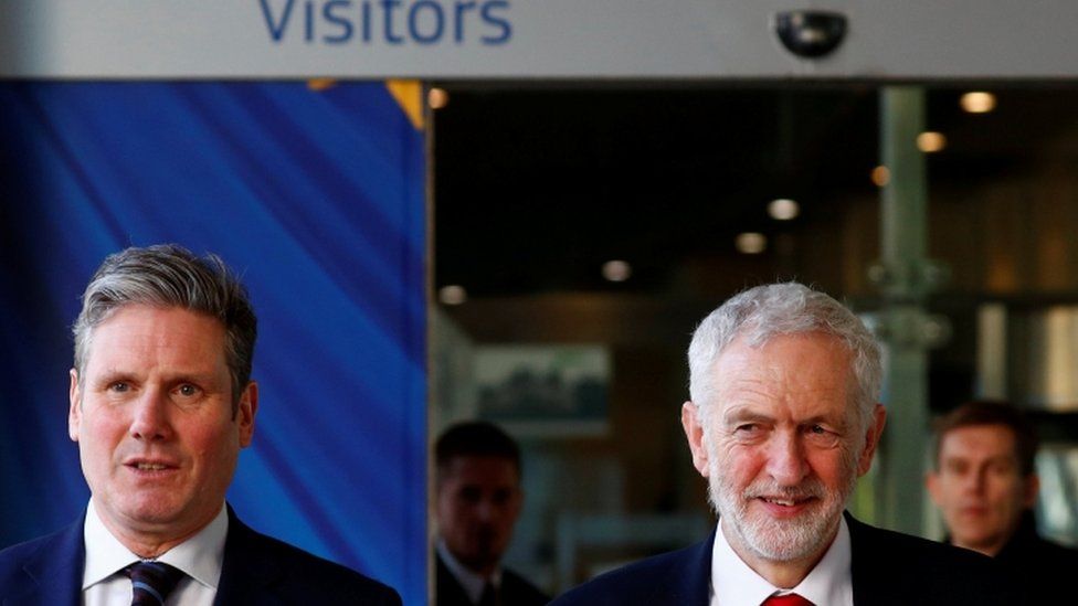 Labour's Sir Keir Starmer and Jeremy Corbyn