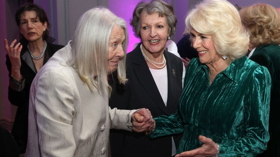 Left-right: Dame Harriet Walter, Dame Vanessa Redgrave, Dame Penelope Keith and the Queen