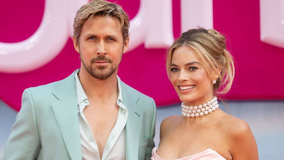 Ryan Gosling and Margot Robbie attend the "Barbie" European Premiere at Cineworld Leicester Square on July 12, 2023 in London, England
