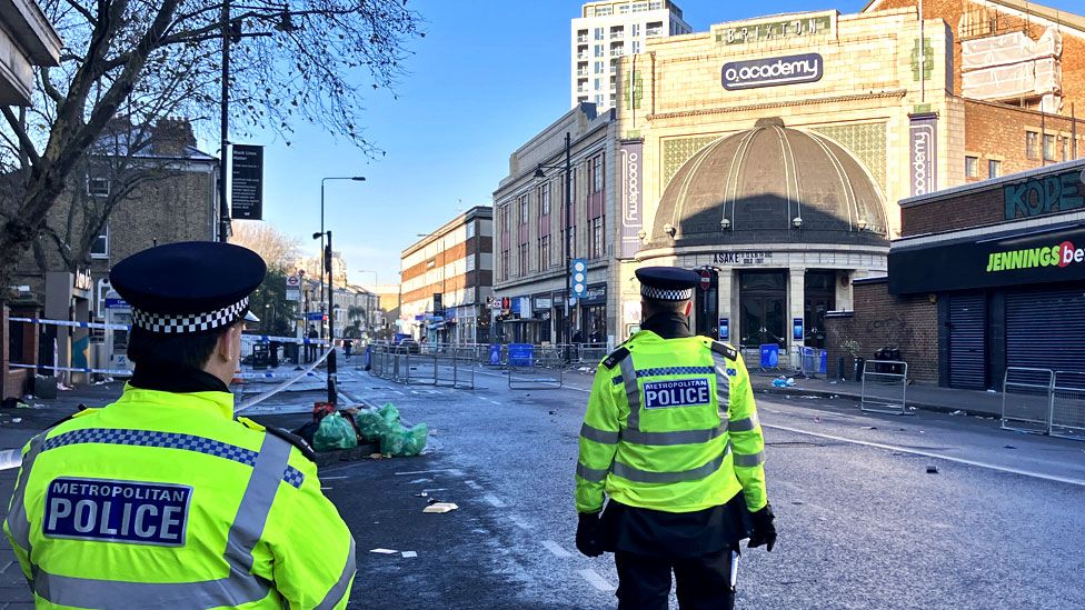Police outside the O2 Academy in Brixton