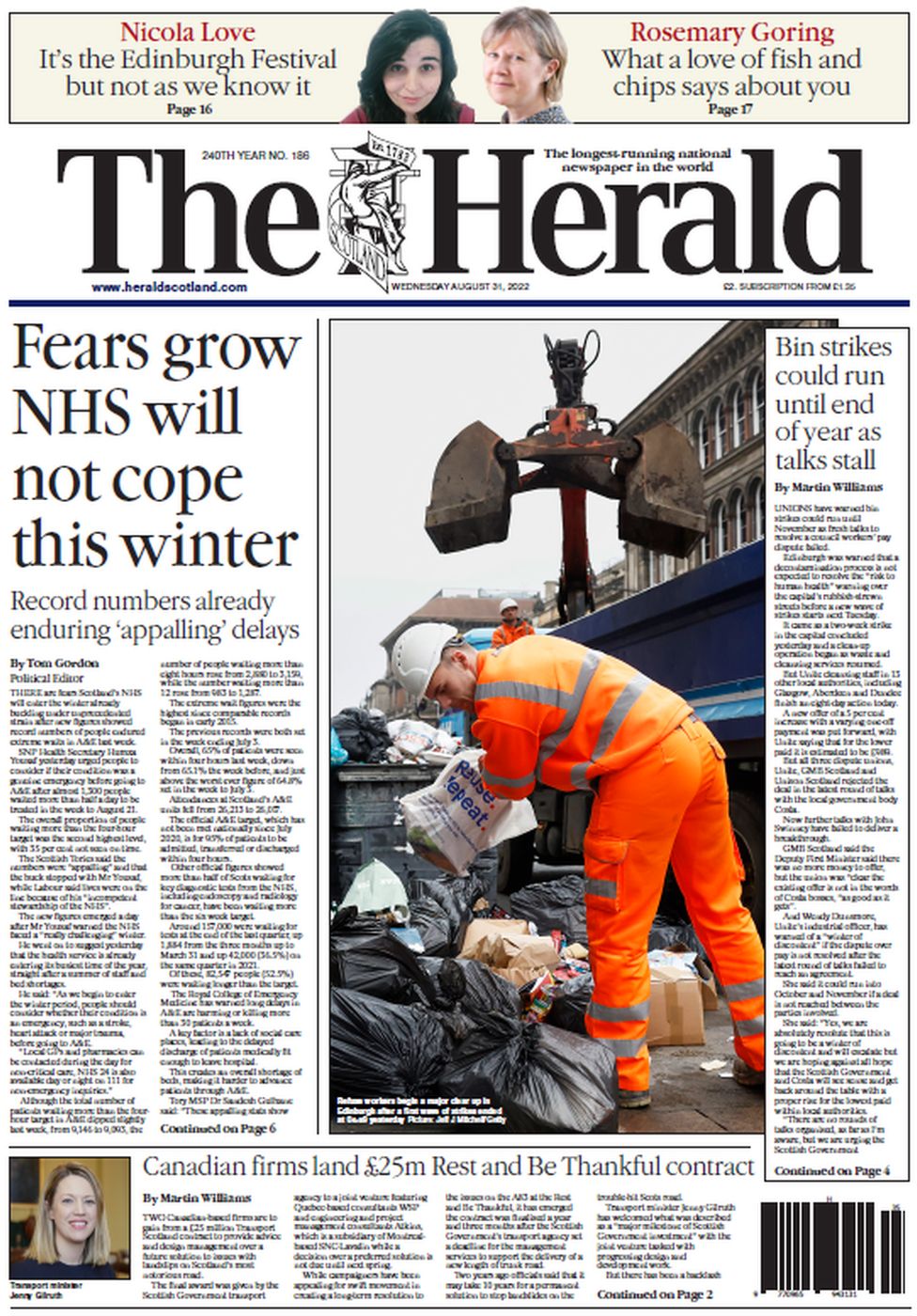 Herald front page