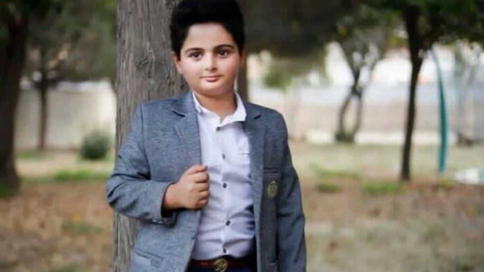 Photo of nine-year-old Iranian boy Kian Pirfalak, who was shot dead in the Iranian city of Izeh on 16 November 2022