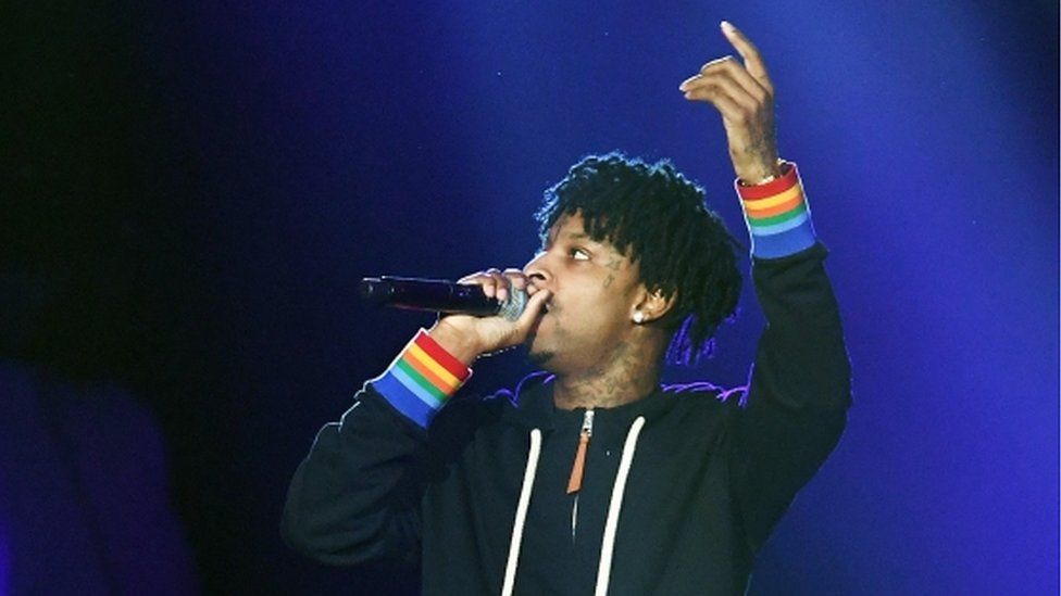 21 Savage performs onstage during Bud Light Super Bowl Music Fest