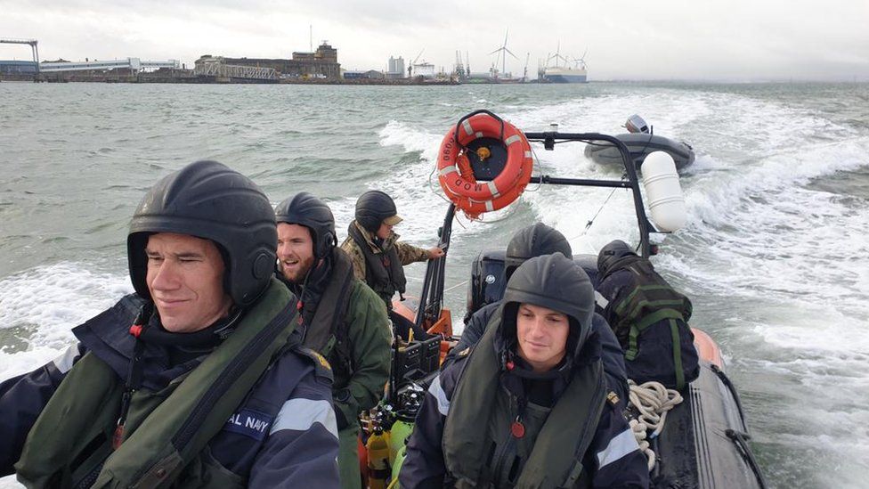 Royal Navy bomb disposal divers