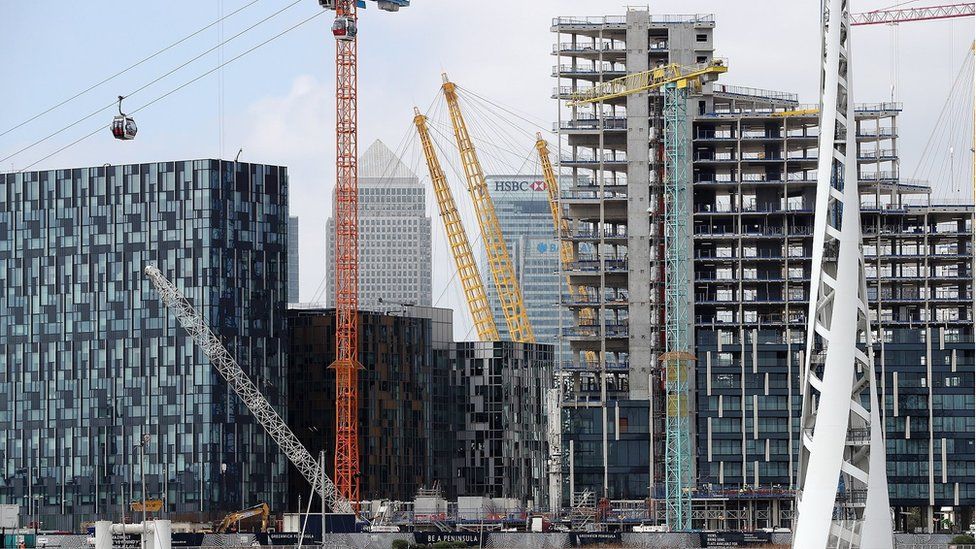 Building development on the Isle of Dogs