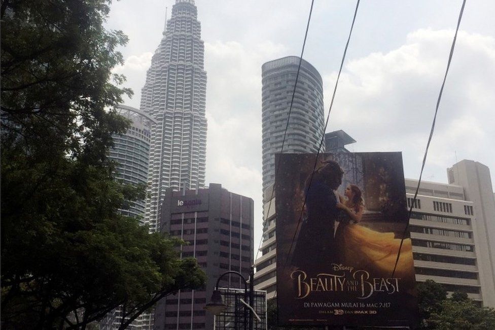 Beauty and the Beast poster in Kuala Lumpur, Singapore