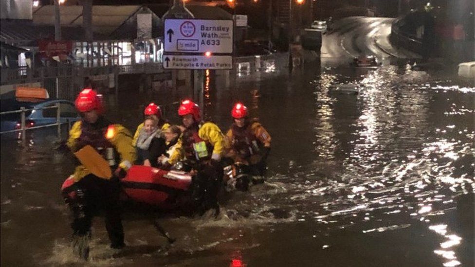 People being rescued from the Parkgate centre