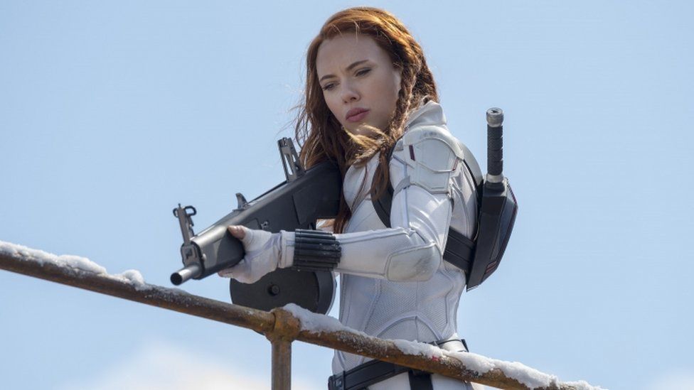 Scarlett Johansson as the Black Widow in the Marvel Studios movie.