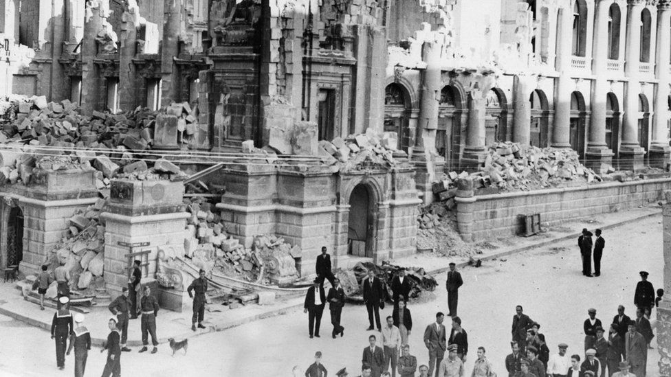 Bomb damage during the Second World War