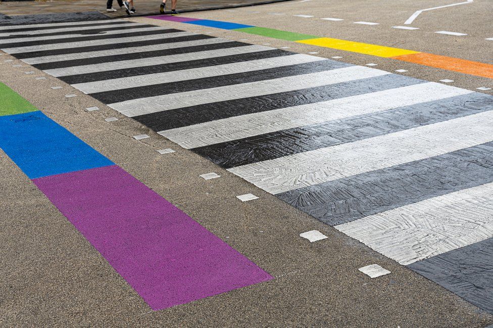 Rainbow zebra crossing