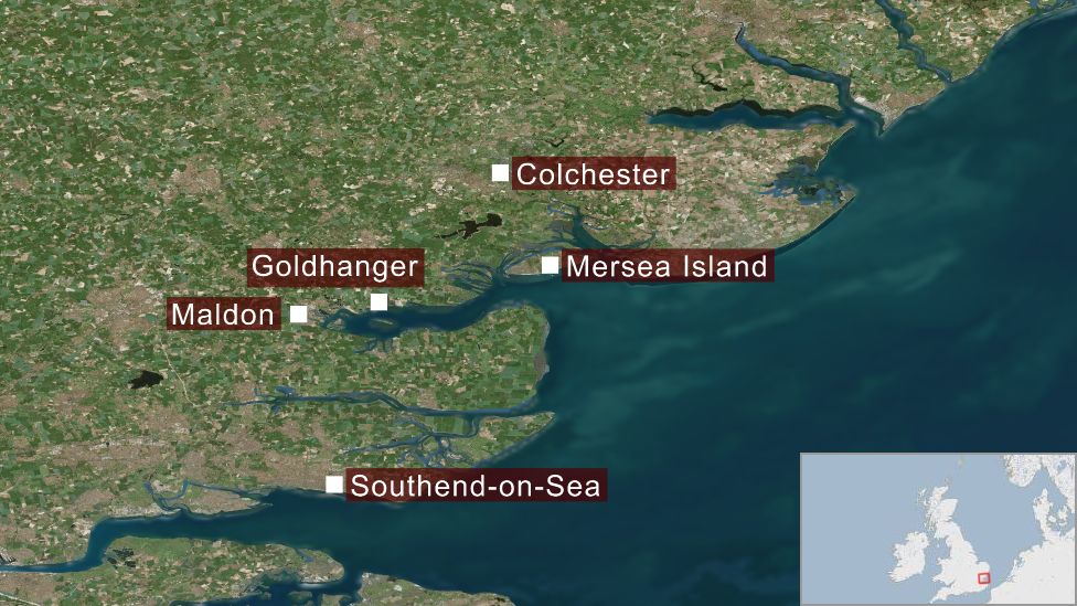 Map of Essex coast