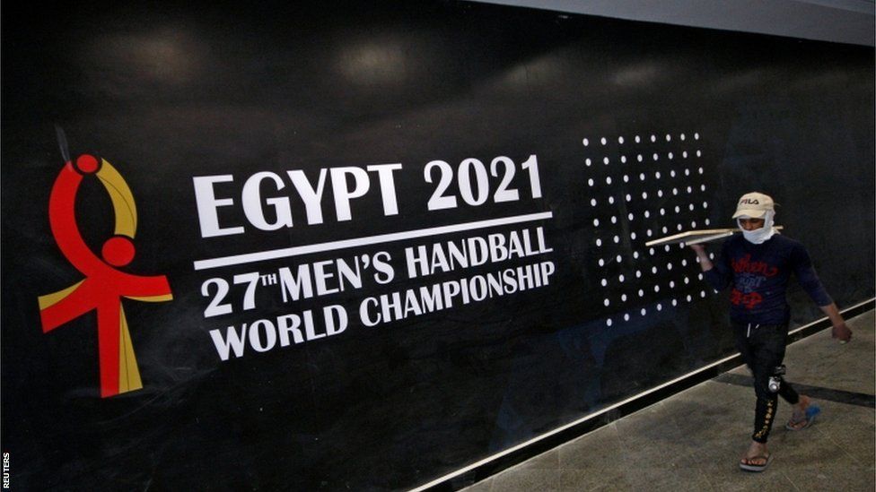 The logo for the 2021 Men's Handball World Championship in Egypt