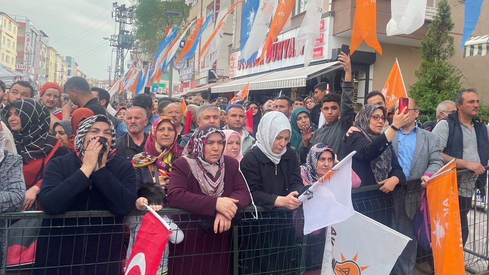 Streets around the Erdogan rally in Sincan were filled with supporters