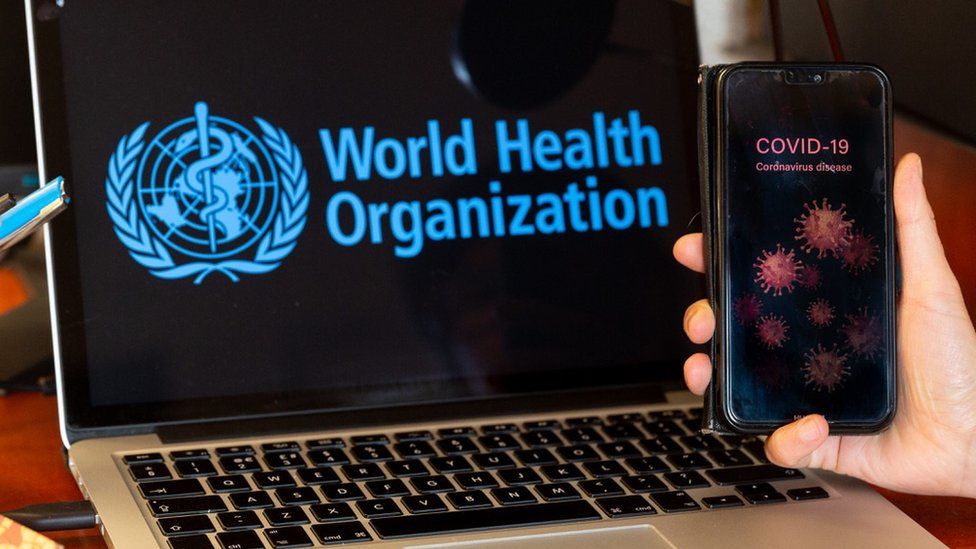 World Health Organisation website on a laptop