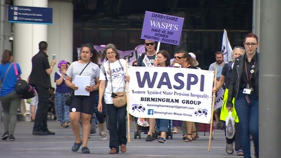 WASPI women rally in Birmingham for pension rights BBC News