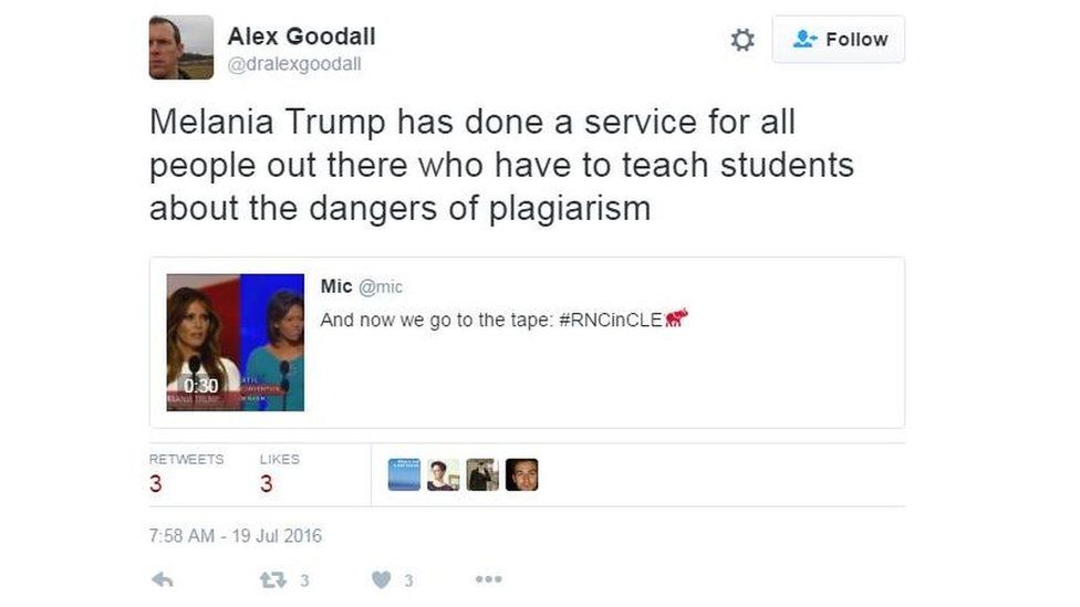 Melania Trump has done a service for all people out there who have to teach students about the dangers of plagiarism