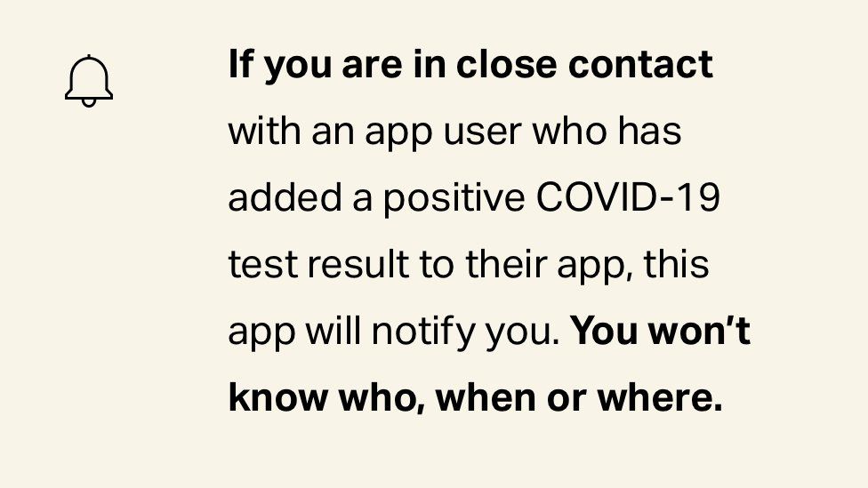 A screengrab from the StopCOVID NI app