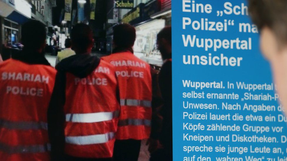 "Sharia police" featured on a web page in Germany - Sep 2014 pic