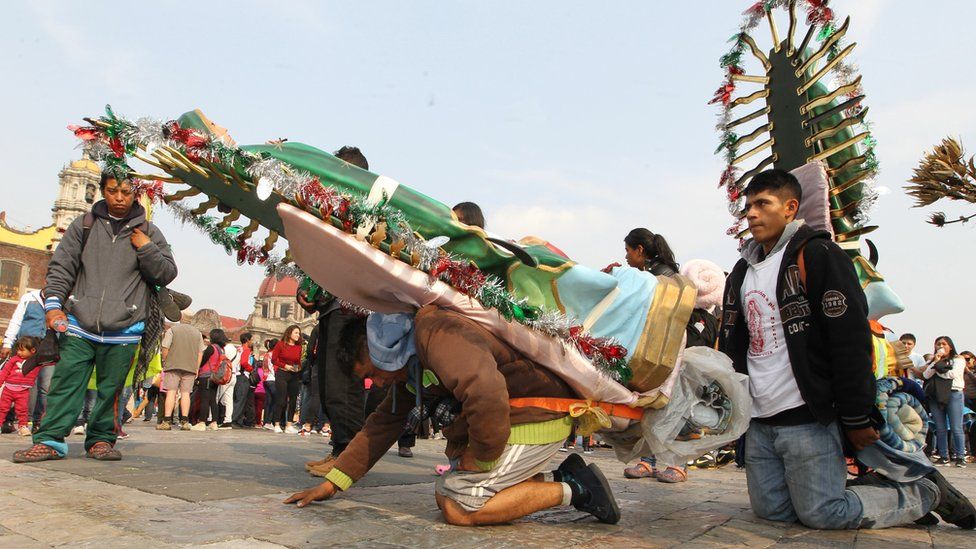 Pilgrims arrive in Mexico City to honour the Virgin of Guadalupe