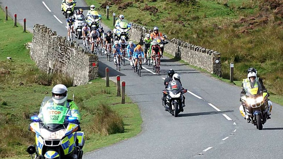 Cyclists in a race