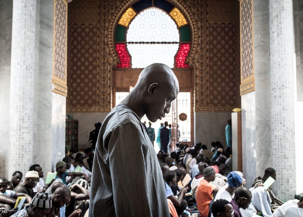 A worshipper at a mosque in Dakar, Senegal - Wednesday 4 March 2020