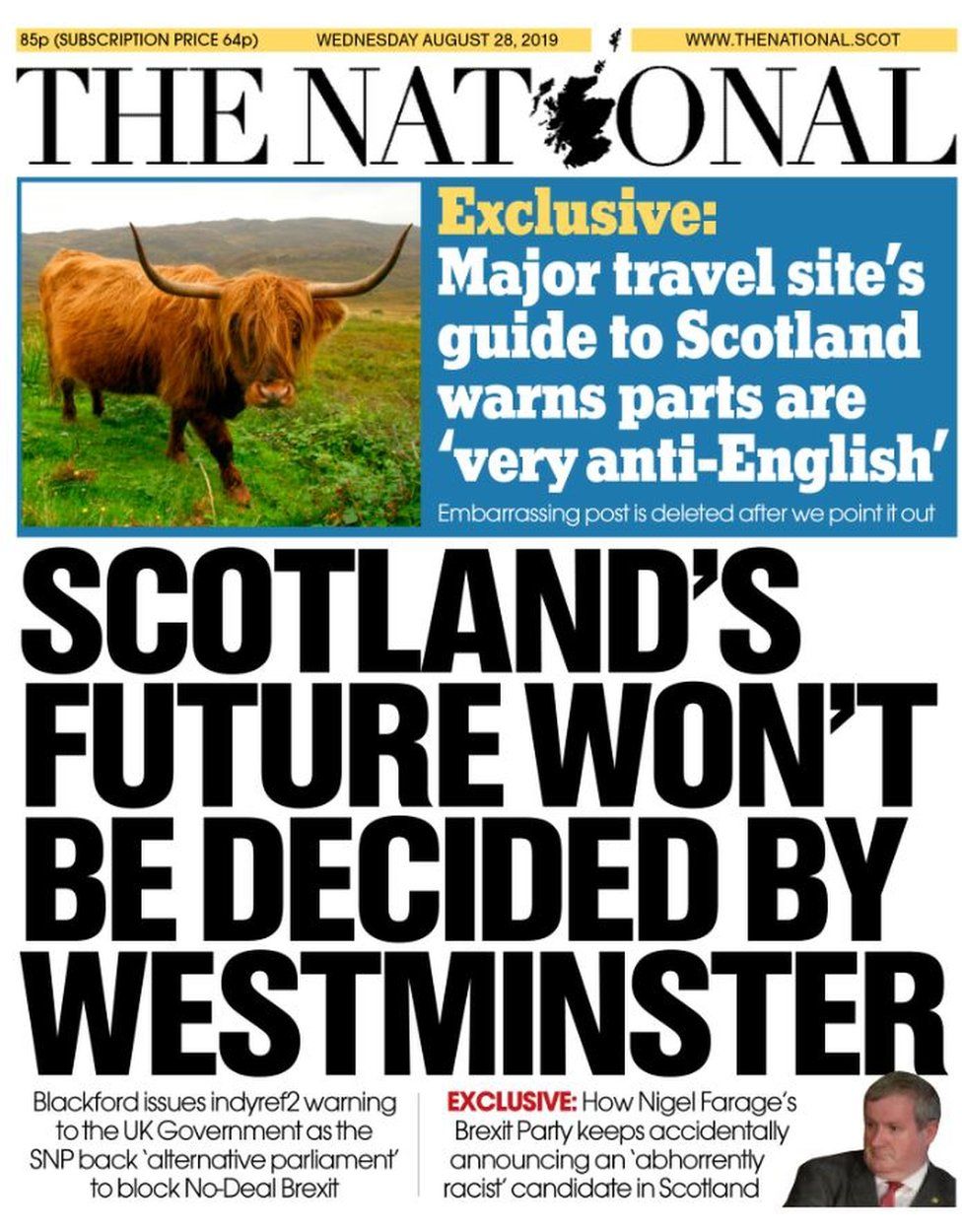 Scotland's Papers: Blackford's Indyref2 Warning And ScotRail 'slated ...