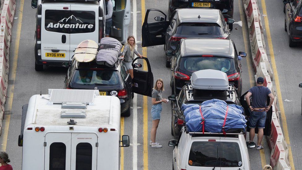 Motorists held up at Dover on 23 July