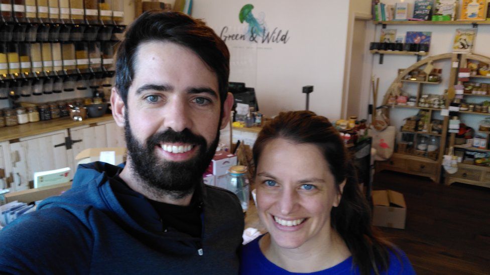 Rachel Saunders and Alex Dobinson in their Kingsbridge shop