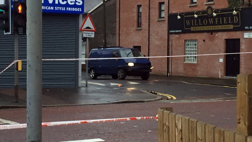 A bomb exploded under a van in east Belfast on Friday morning