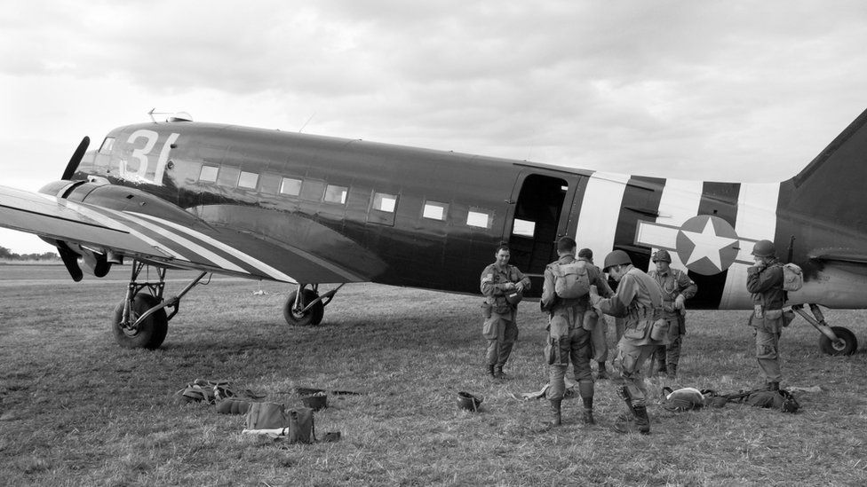 D-Day Paratroopers getting ready to jump