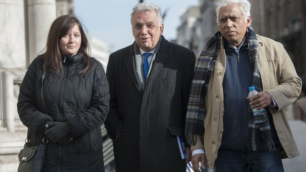 Petitioners Angela Moffat, Andy Erlam and Azmal Hussein (right)