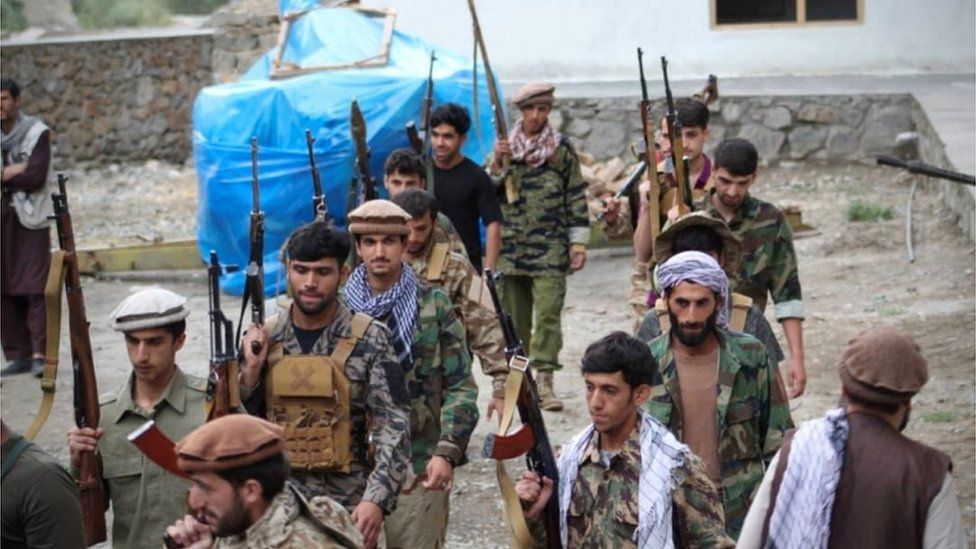 Men prepare for defence against the Taliban in Panjshir, Afghanistan in August