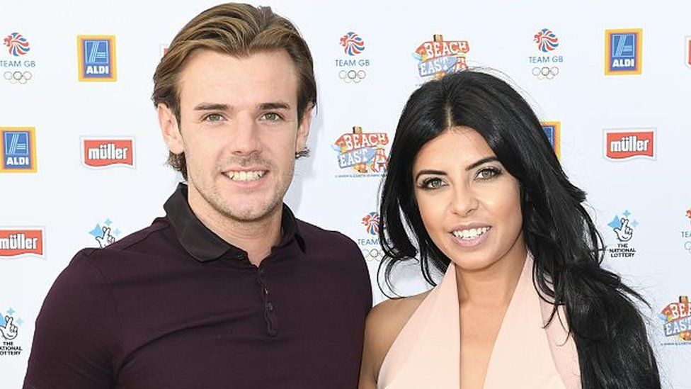 Nathan Massey and Cara de la Hoyde at the Queen Elizabeth Olympic Park