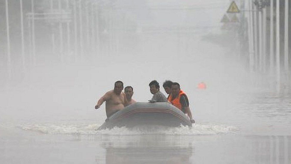 Deadly floods in Zhuozhou, Hebei province