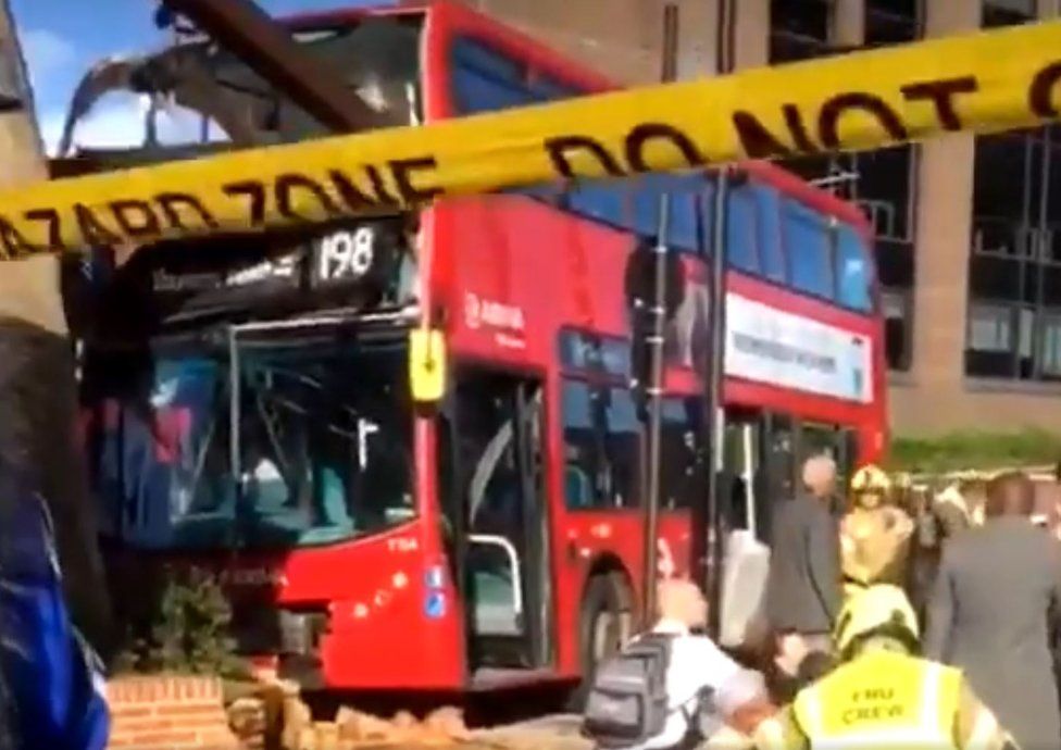 Bus crash scene