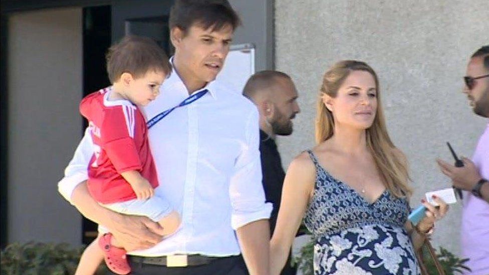 Chris Coleman with wife Charlotte and son Finlay