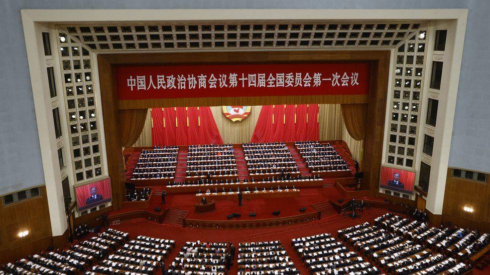 Delegates attend the opening session of the Chinese People's Political Consultative Conference (CPPCC) at the Great Hall of the People, in Beijing, China, 04 March 2023.