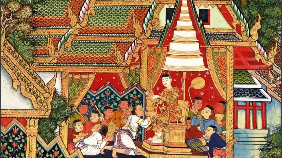 Mural Painting in the ubosot of Wat Amphawan