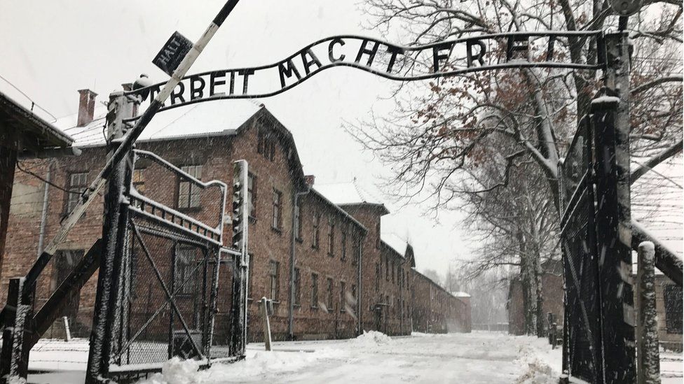 The main gates at Auschwitz concentration camp