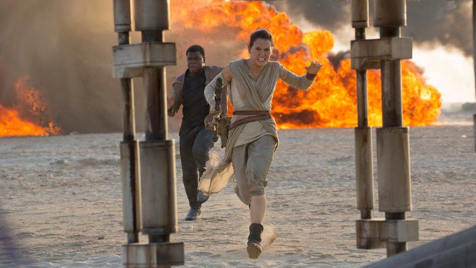 A still from Star Wars: The Force Awakens