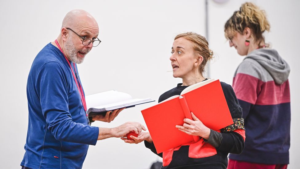 Rehearsals for National Theatre Wales' Cost of Living production