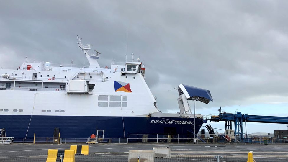 European Causeway ferry docked at Larne Port