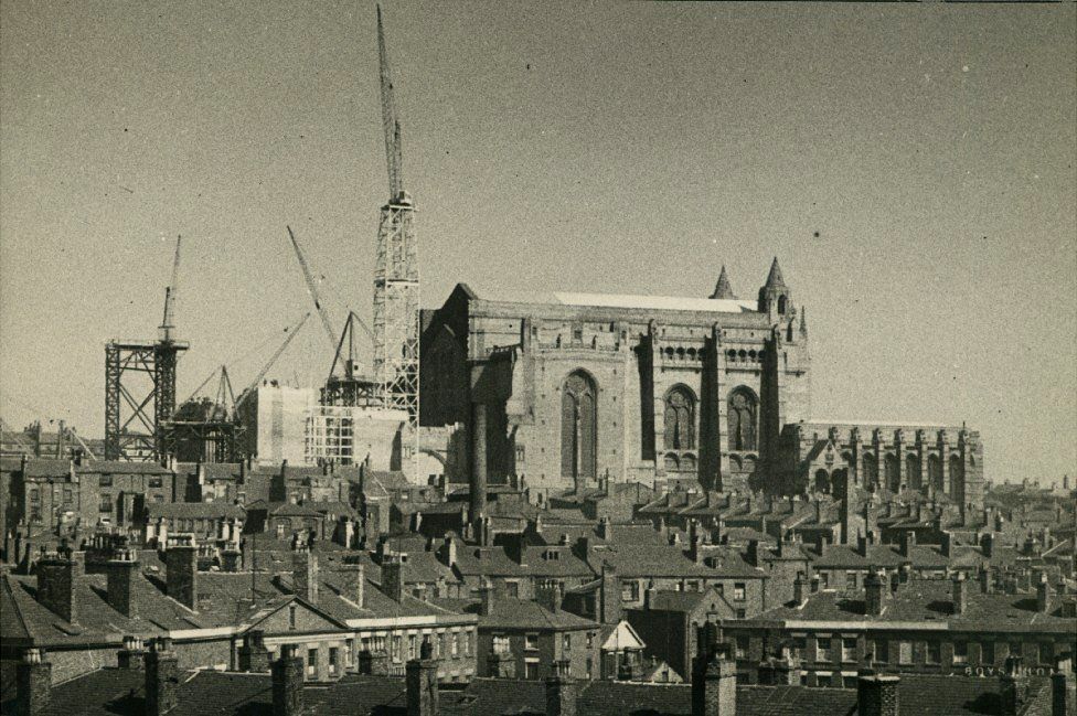 Liverpool Anglican Cathedral being built