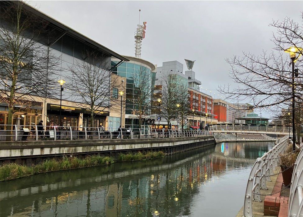 The Oracle shopping centre on the banks of Reading's River Kennet