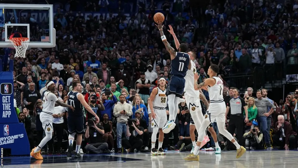Dallas Mavericks' Kyrie Irving Secures Thrilling Victory Against Denver Nuggets in NBA Showdown.