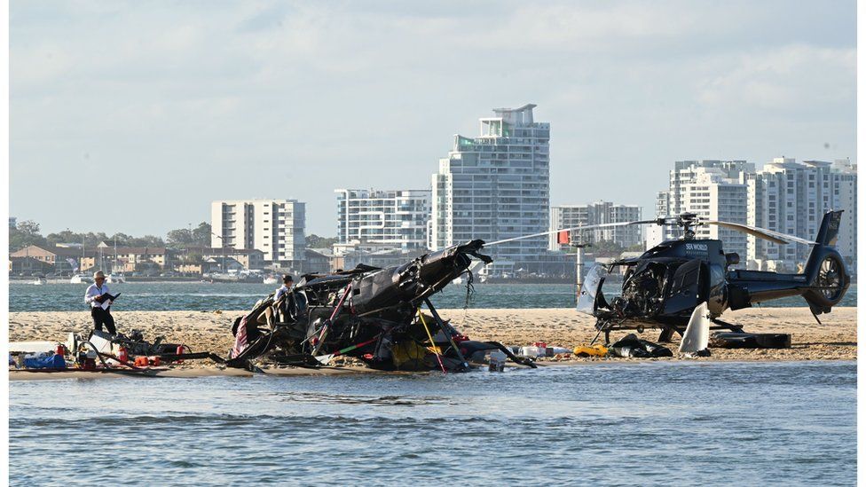 Wreckage from Gold Coast helicopter crash