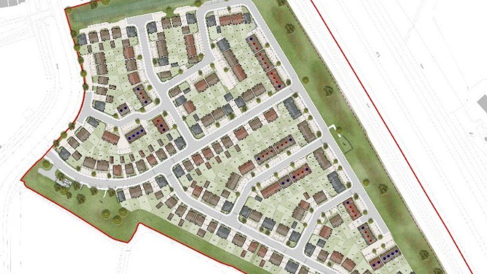 Architect's plan of housing development