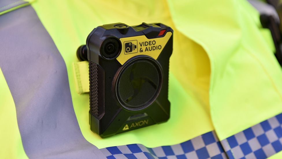 A Metropolitan Police officer's Body Worn Video (BWV) camera worn on their chest