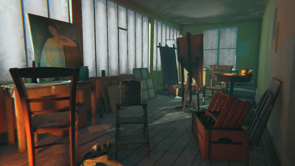 Image of a virtual reality version of Amedeo Modigliani's studio